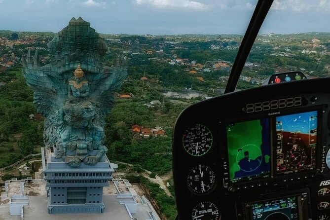 Above the Island of Gods Helicopter Tour - Leaving Nusa Dua for the GWK Statue