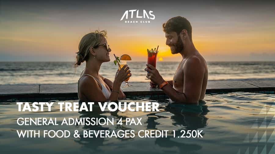 Atlas Beach Club Bali: One Day Pass / F&B Credit Voucher - A full day at Atlas Beach Club in Berawa
