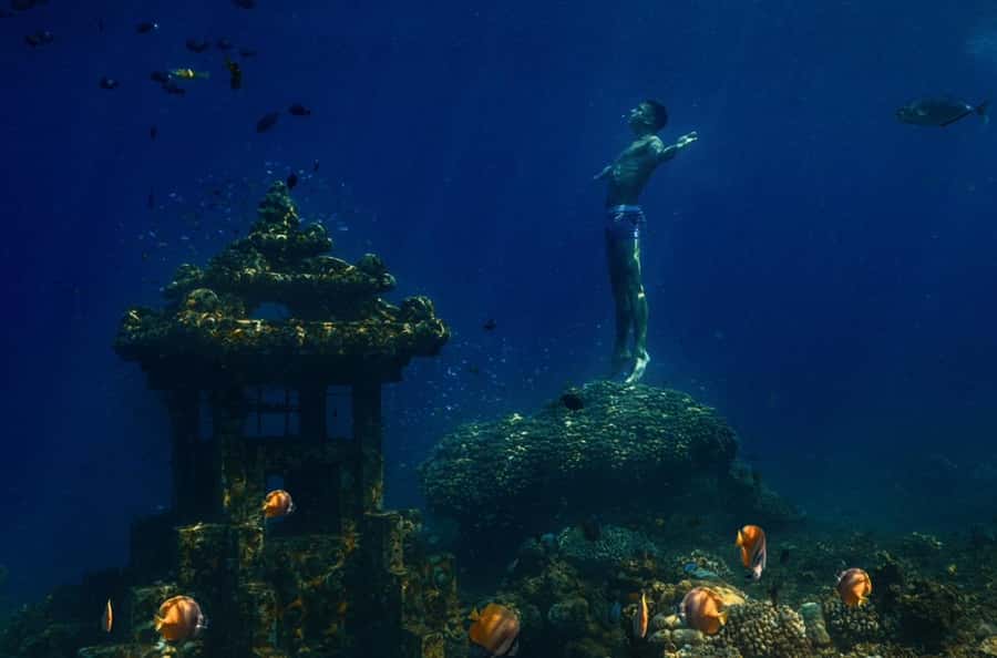 Bali/Amed: Underwater Temple Snorkeling Experience - The underwater temple and the coral sites