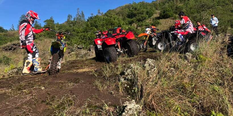 Bali: ATV Batur Sunrise, Lava, Pine Forest and Hot Spring - Mount Batur before sunrise