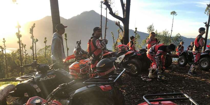 Bali: ATV Batur Sunrise, Lava, Pine Forest and Hot Spring - Riding a semi-automatic ATV through jungle and pine forest