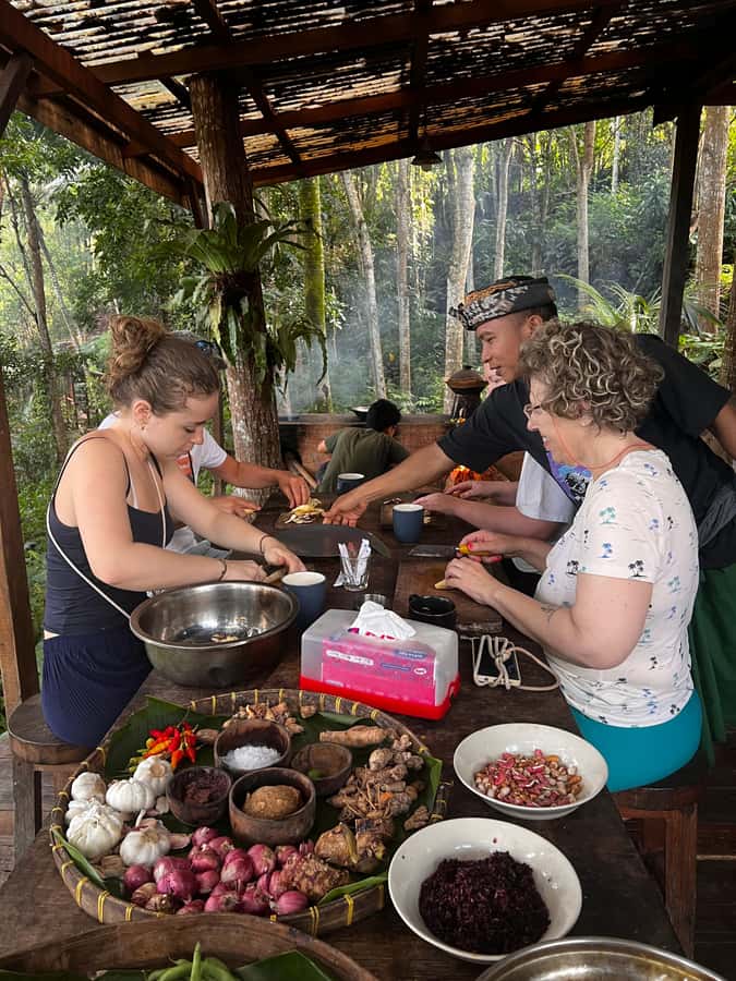 Bali: Cooking Class with 5 Balinese Dishes - Cooking over a wood-burning stove