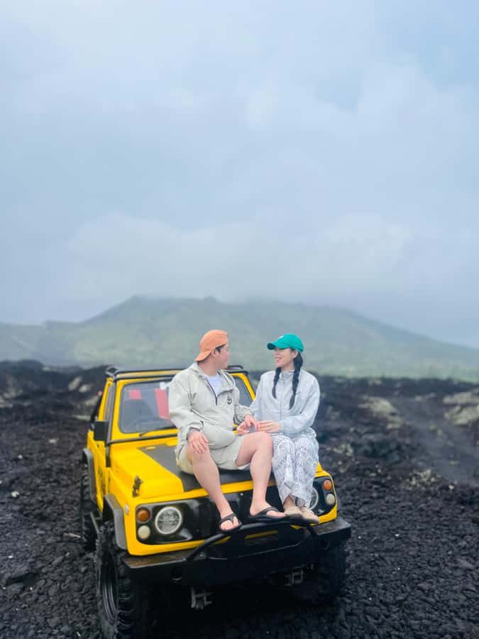Bali: Day/Sunset Mount Batur 4WD Jeep and Natural Hot Spring - Batur Natural Hot Springs: relaxing, but not a quiet forest pool