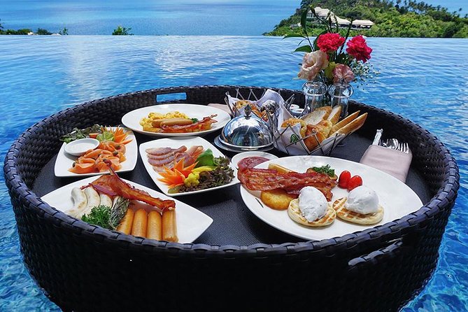 Bali Floating Pool Lunch at Beach View Restaurant Nusa Dua - The set meal arrives on one floating tray