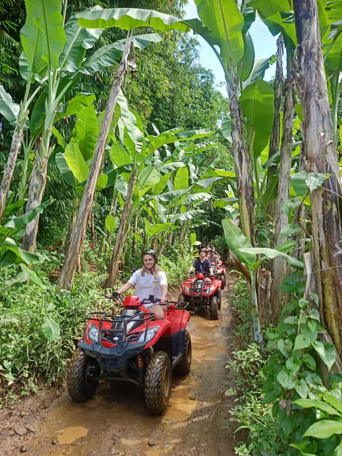 Bali: Gorilla Cave Quad Bike Tour & Cretya Infinity Pool - What the 2.1-hour quad-bike ride is like