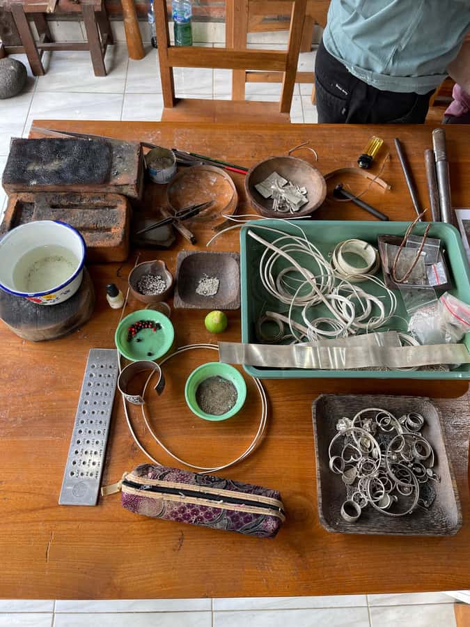 Bali Jewelery Silver Making class with Own Design - A Balinese welcome before the tools come out