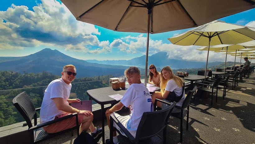 Bali: Kintamani Downhill Bike Tour, Jungle and Waterfalls - Starting above Kintamani with Mount Batur