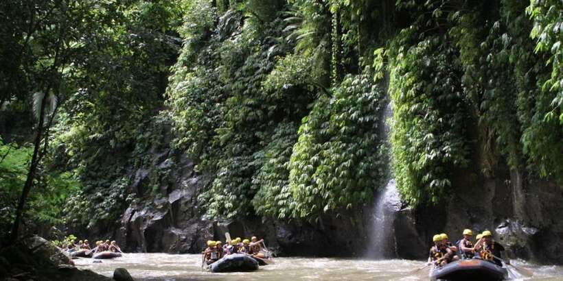 Bali: Mountain Bike Tour and River Rafting with Lunch - From Mount Batur views to village lanes