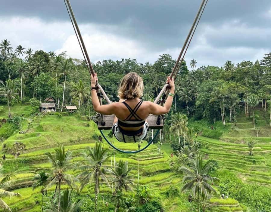 Bali: Penglipuran Village, Rice Terrace & Waterfall Tour - The waterfall and jungle swing add motion to the day