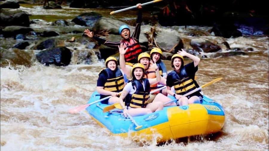 Bali: Waterfall Gorilla Cave ATV & Ubud Rafting Trip & Lunch - Starting on the Ayung River
