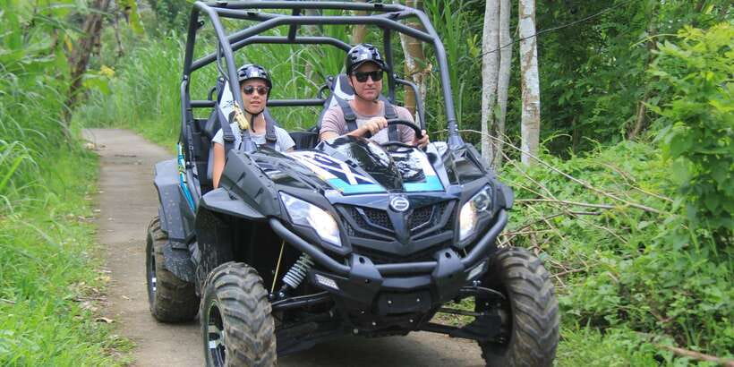 Buggy Discovery and Canyon Tubing Adventure - Entering the canyon by flying fox or steps