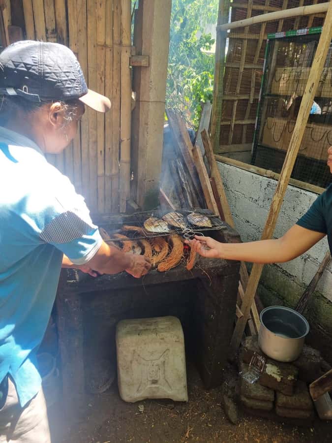 Candidasa Hidden Activities - Watching coconut oil made over a wood fire