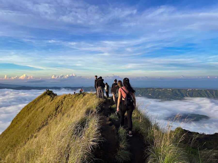 From Ubud: Mount Batur Hiking - Descending through the younger craters