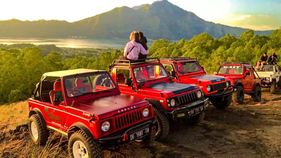 From Ubud: Mount Batur Shared Jeep Sunrise & Hot Spring Tour - Mount Batur by yellow jeep