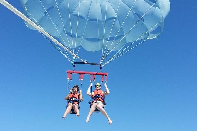 Parasailing Adventure watersport all include - One flight, with the coastline below