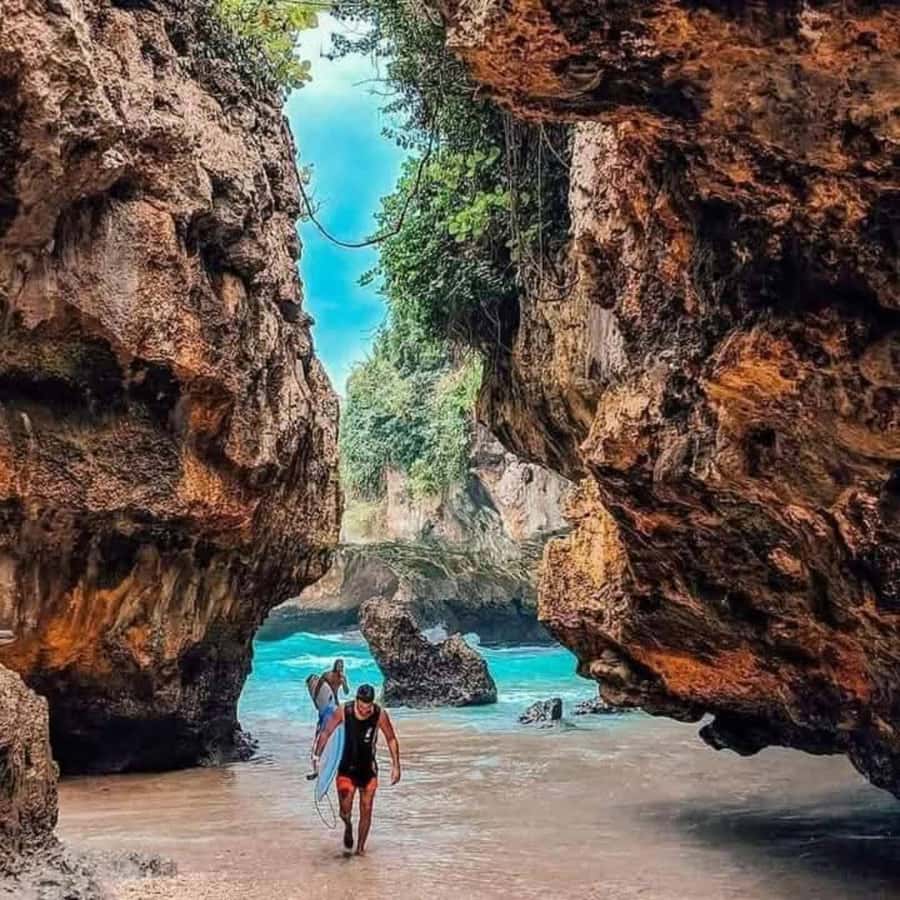 Uluwatu: Temple Sunset, Kecak Dance & Jimbaran Dinner - Padang-padang Beach brings a different kind of Bali